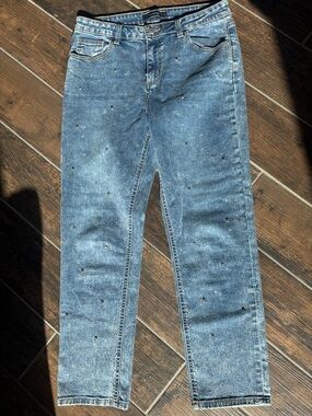 Le Chateau Slim Light Blue Stud-Embellished Jeans